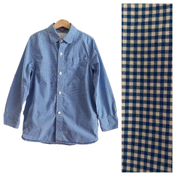 Mini Boden Other - Mini Boden Blue White Gingham Plaid Oxford Button Down Shirt